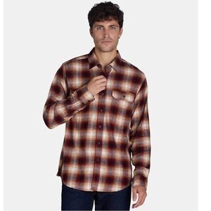 George Plaid Flannel Shirt; Red, Tan, Black, Brown